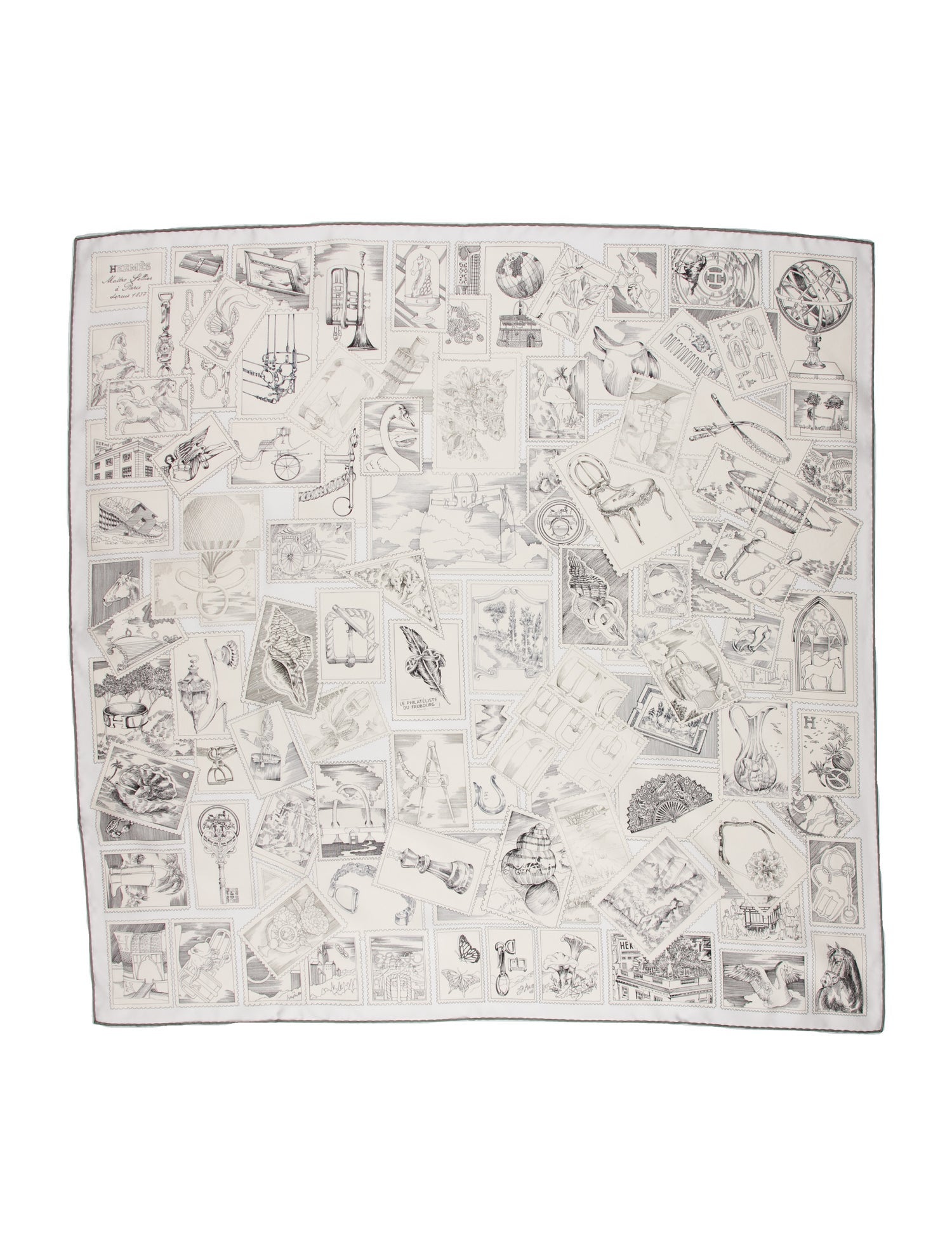 Hermès Le Philateliste du Faubourg Silk Scarf w/ Tags