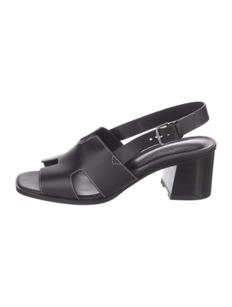 Hermès Elbe 60 Calfskin Slingback Sandals
