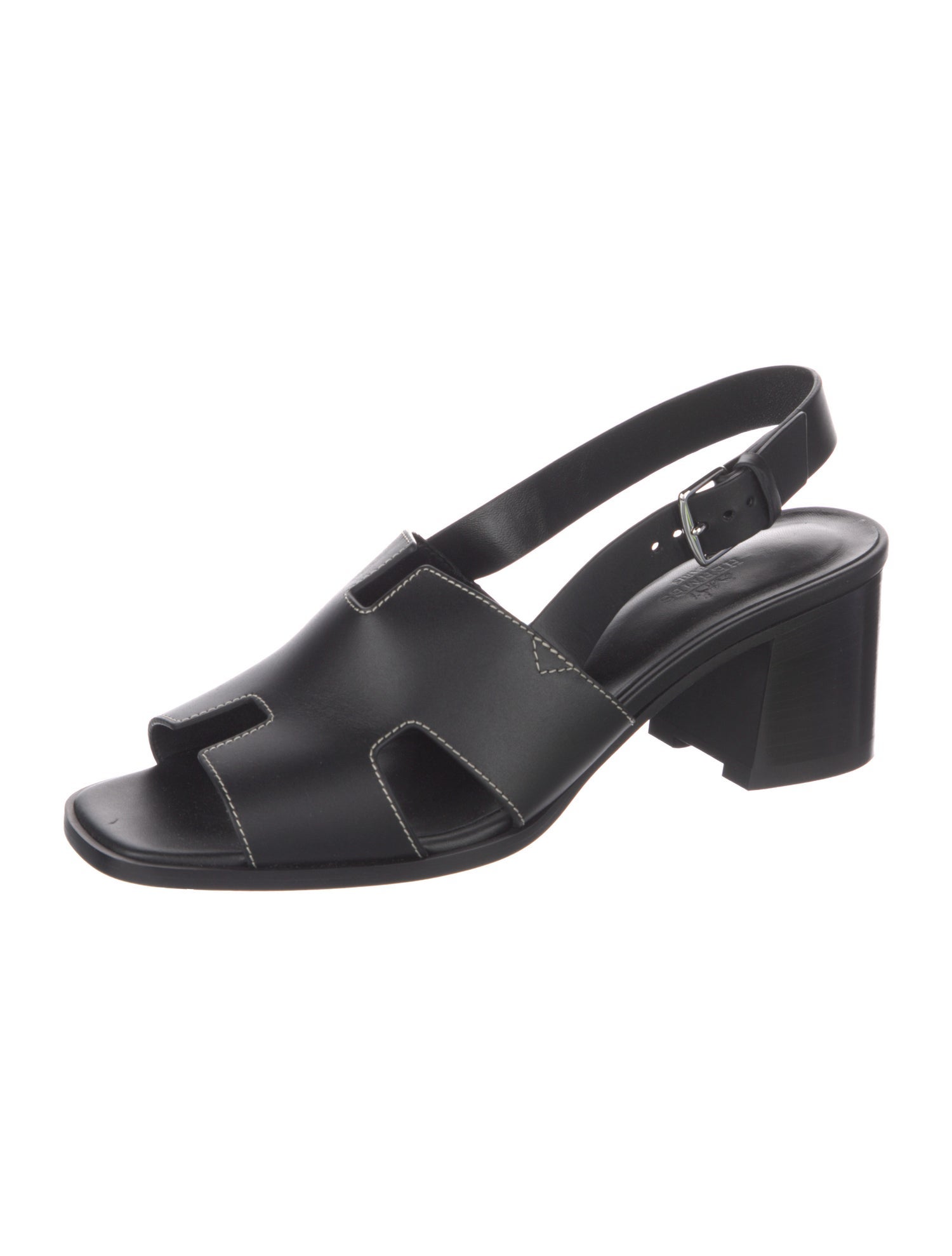 Hermès Elbe 60 Calfskin Slingback Sandals