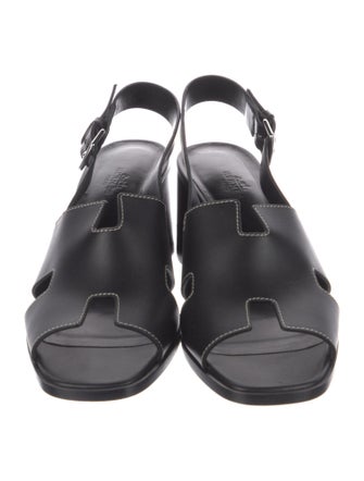 Hermès Elbe 60 Calfskin Slingback Sandals