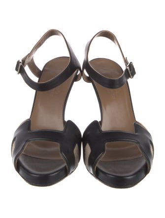 Hermès Highlight Canvas Slingback Sandals