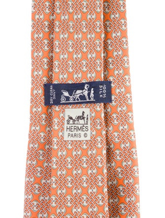 Hermès Patterned Silk Tie