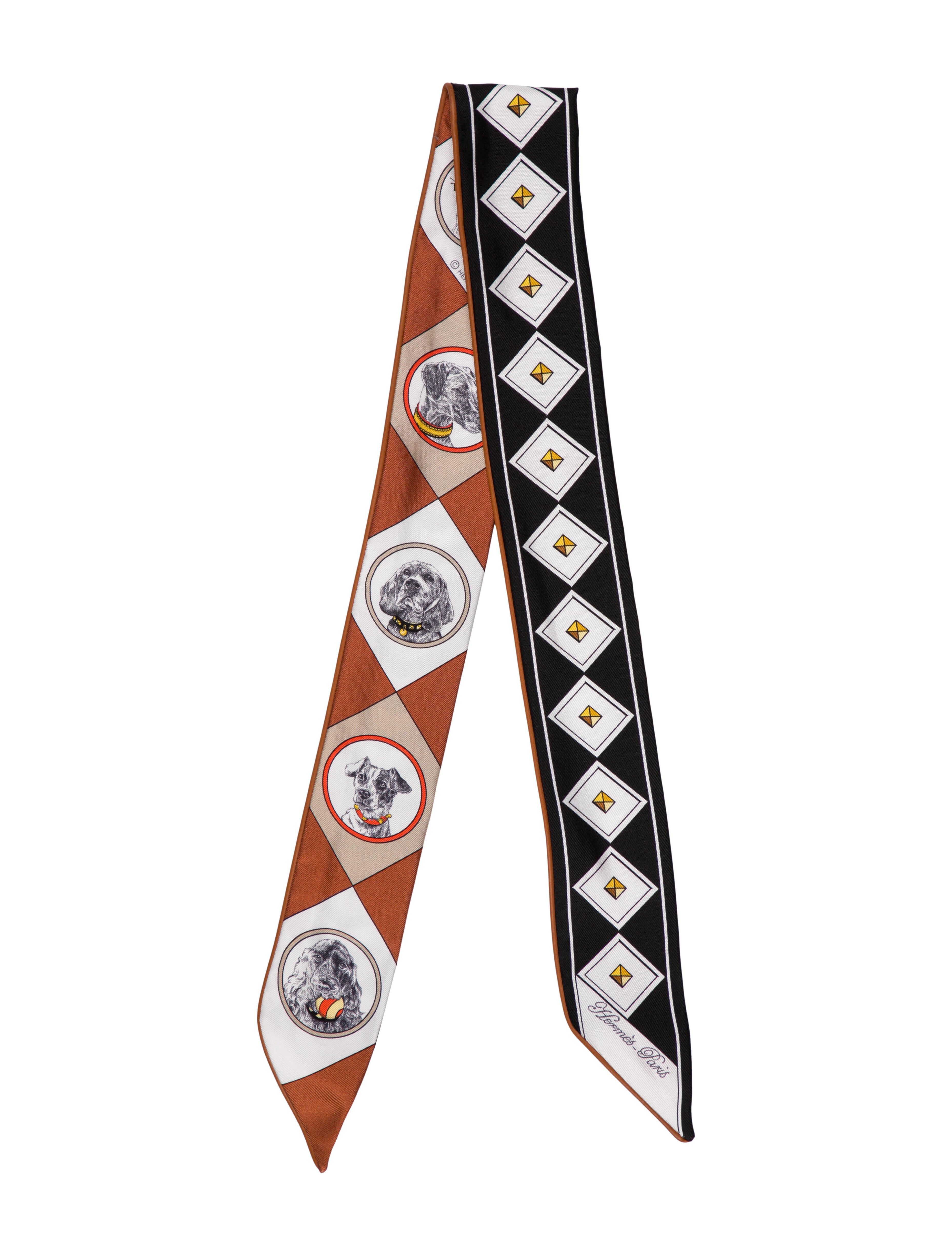 Hermès Colliers et Chiens Forever Silk Twilly Scarf w/ Tags