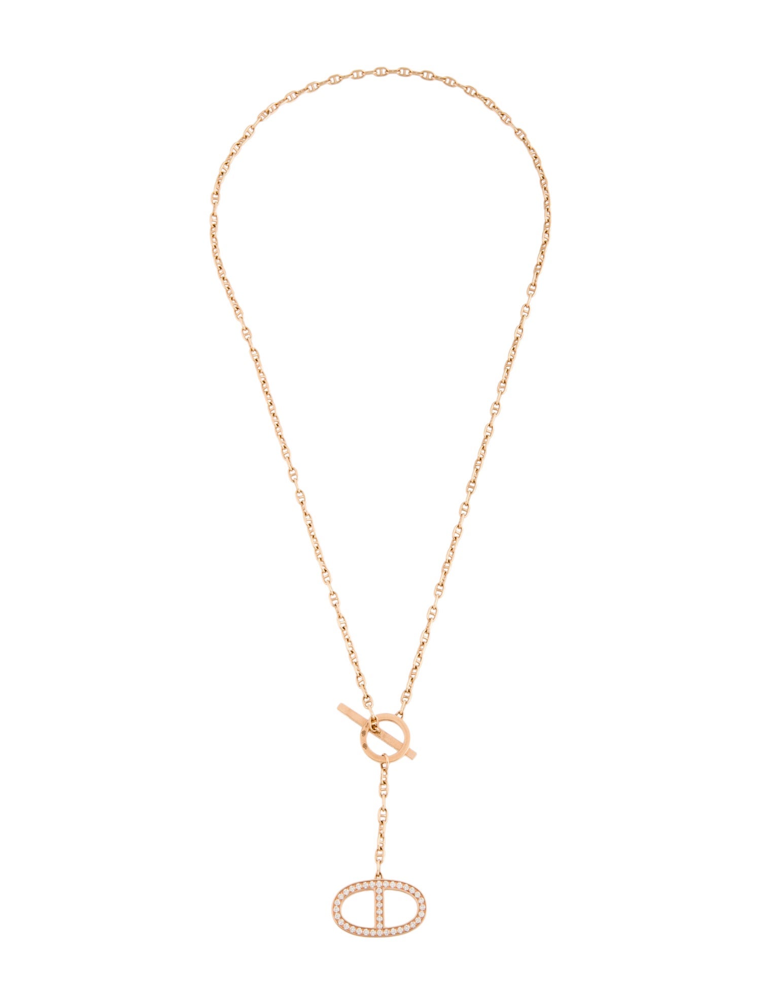 Hermès 18K Diamond Chaine d'Ancre Contour Pendant Necklace, Large Model
