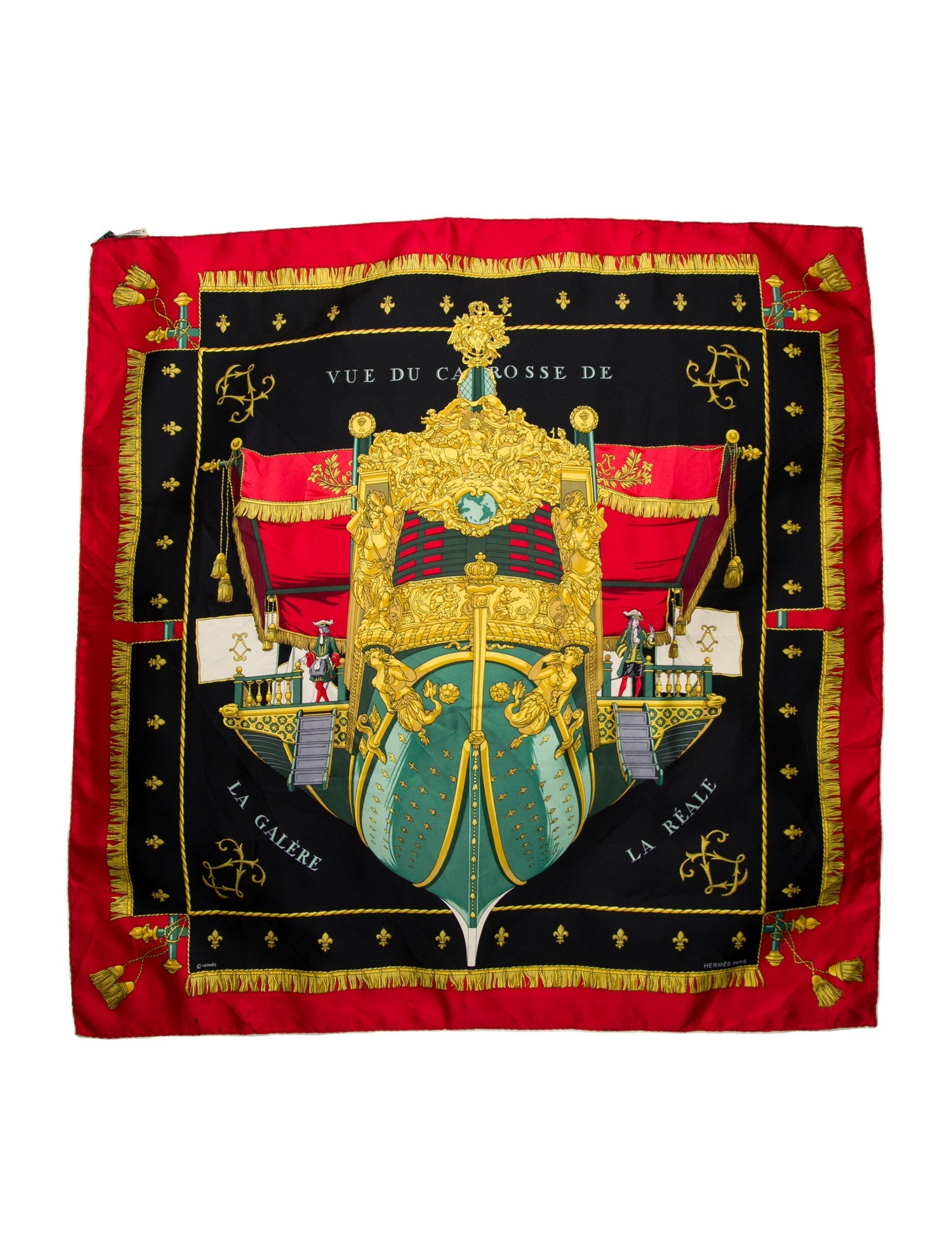 Hermès Vue Du Carrosse De Galère La Reale Silk Scarf