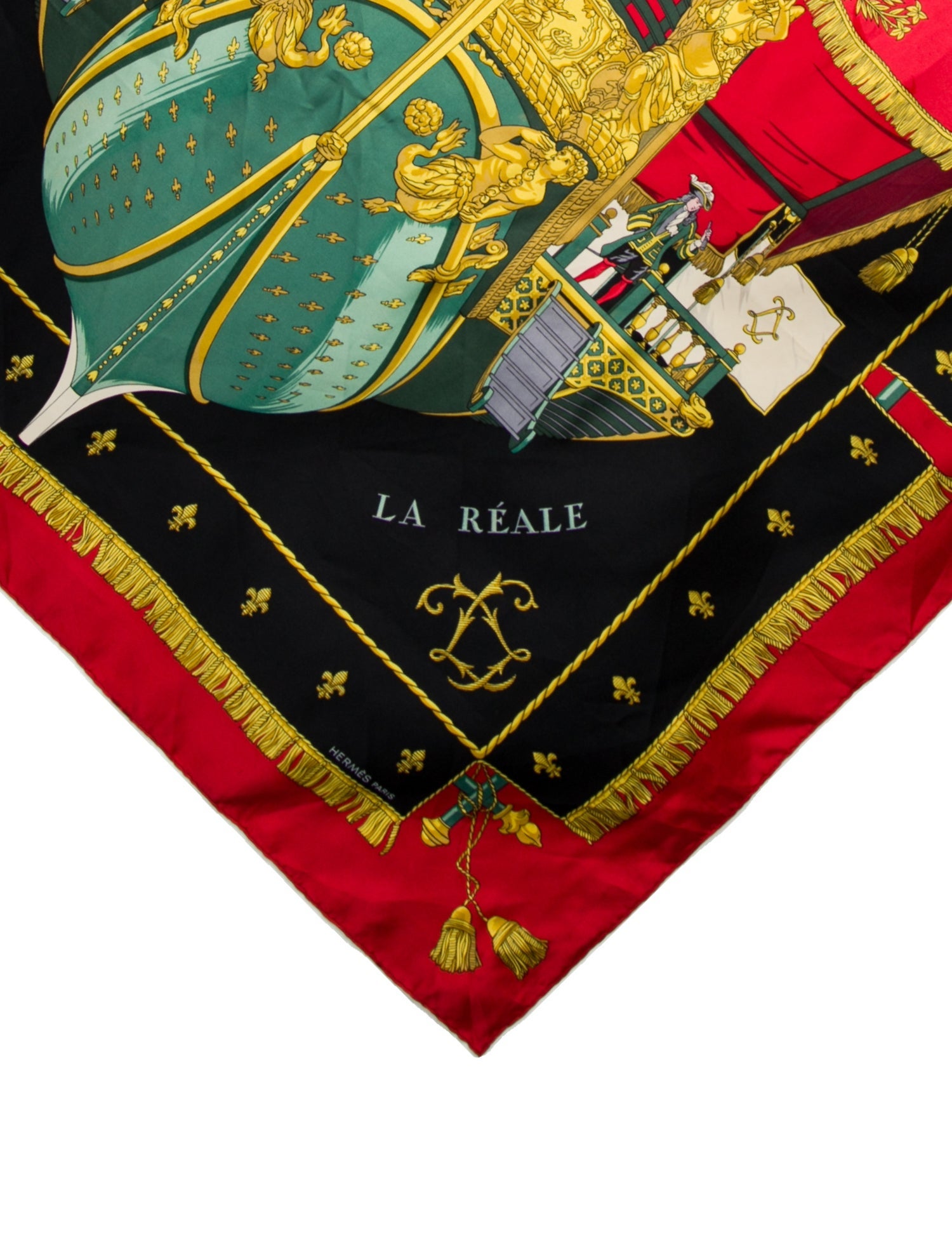 Hermès Vue Du Carrosse De Galère La Reale Silk Scarf
