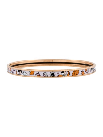 Hermès Extra Narrow Enamel Bangle Bracelet