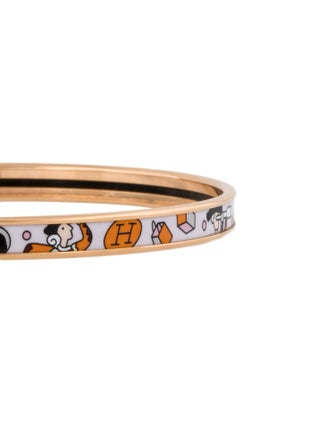 Hermès Extra Narrow Enamel Bangle Bracelet