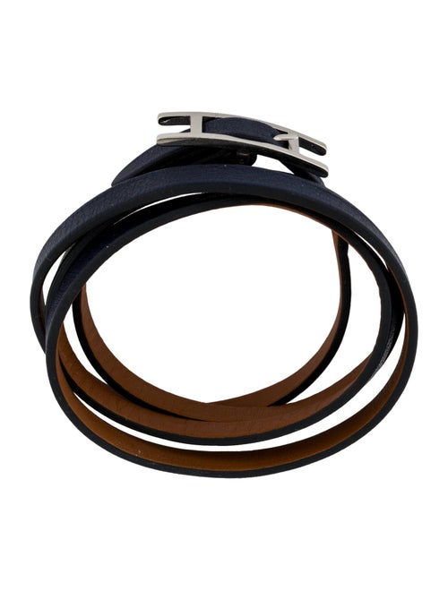 Hermès Leather Hapi 3MM Wrap Bracelet