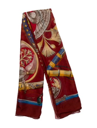 Hermès Daimyo Princes du Soleil Levant Mousseline Silk Shawl