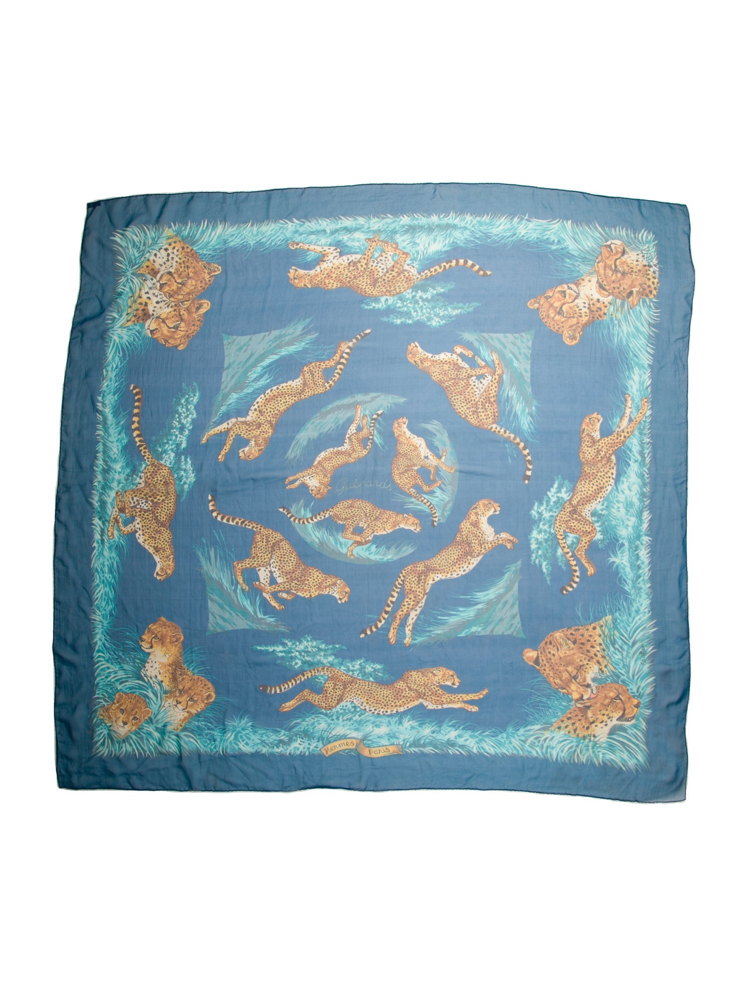 Hermès Guepards Mousseline Silk Shawl