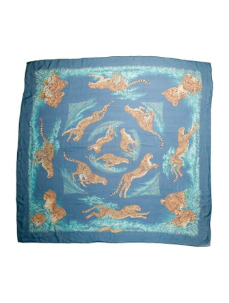 Hermès Guepards Mousseline Silk Shawl