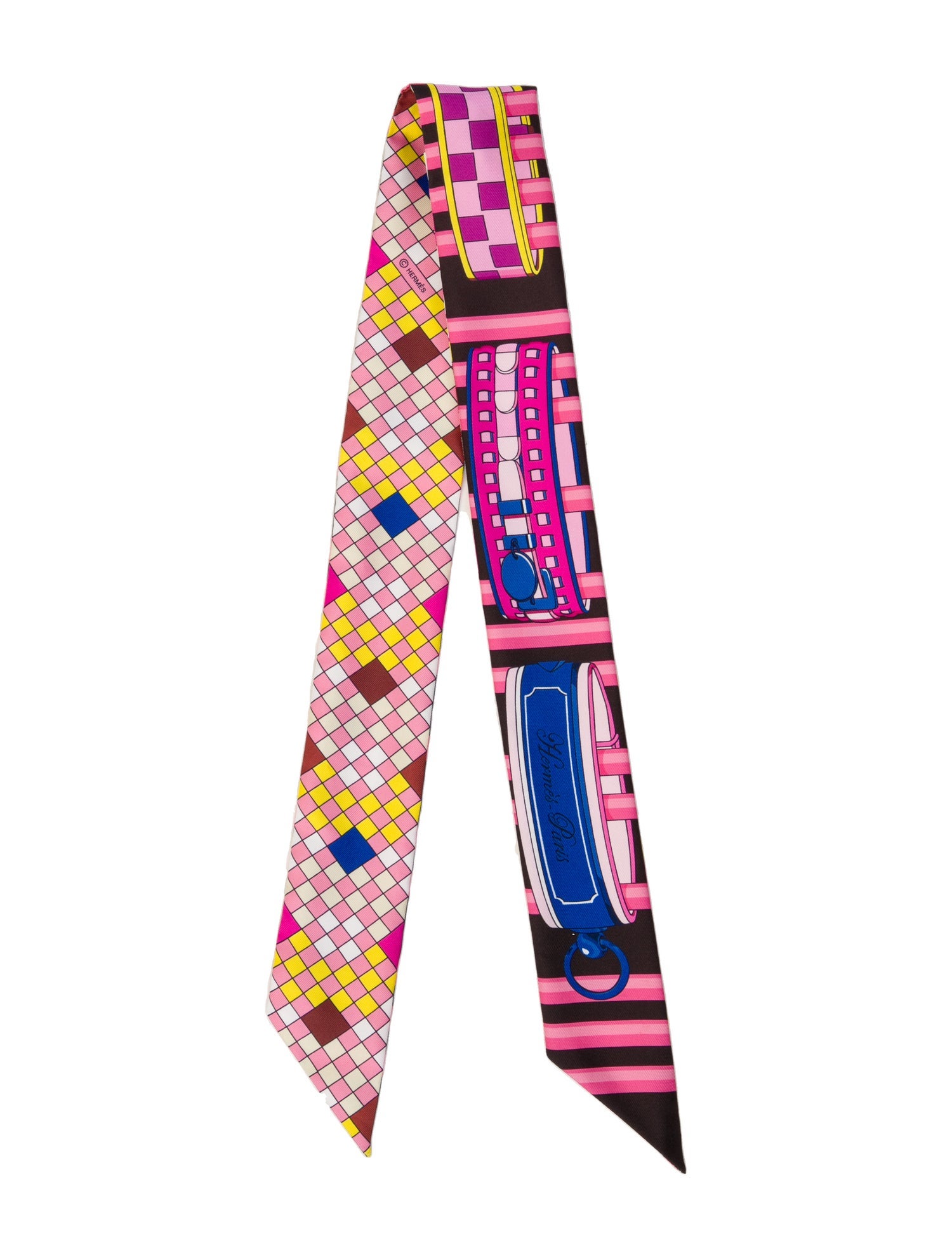 Hermès Colliers De Chiens Remix Silk Twilly Scarf