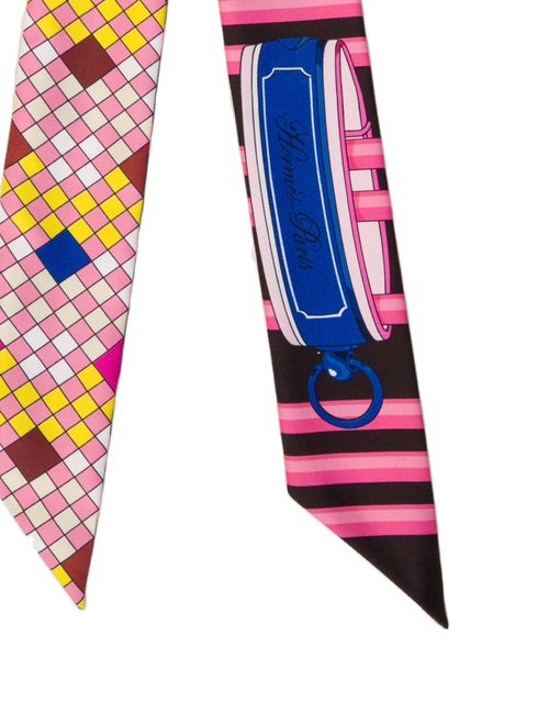 Hermès Colliers De Chiens Remix Silk Twilly Scarf