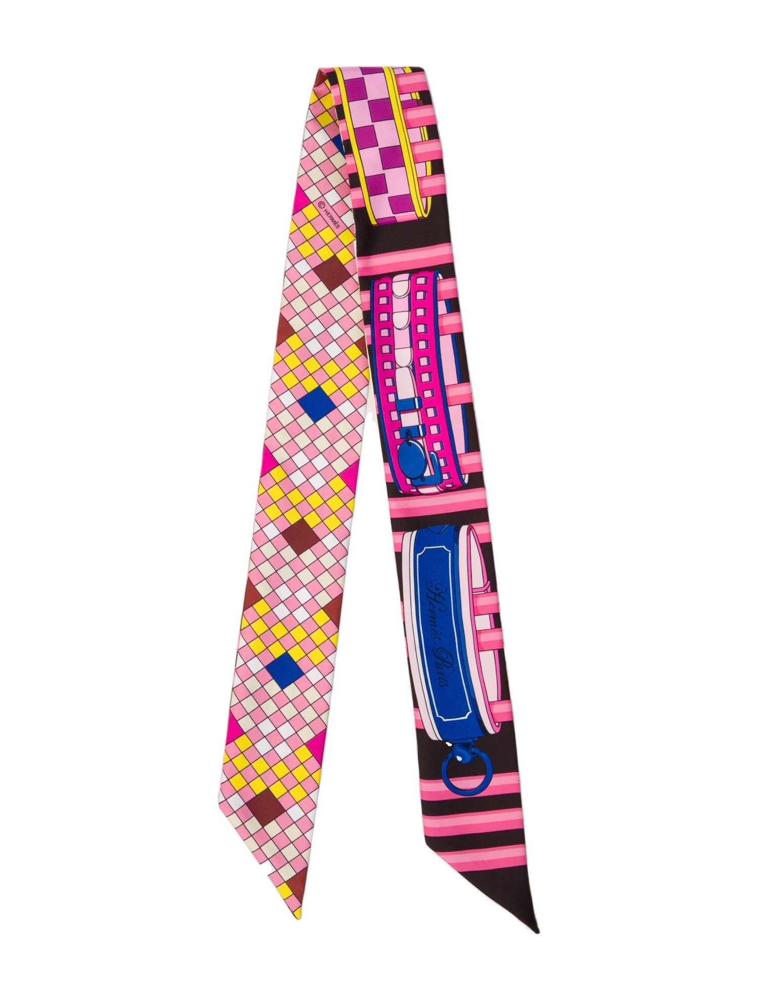 Hermès Colliers De Chiens Remix Silk Twilly Scarf