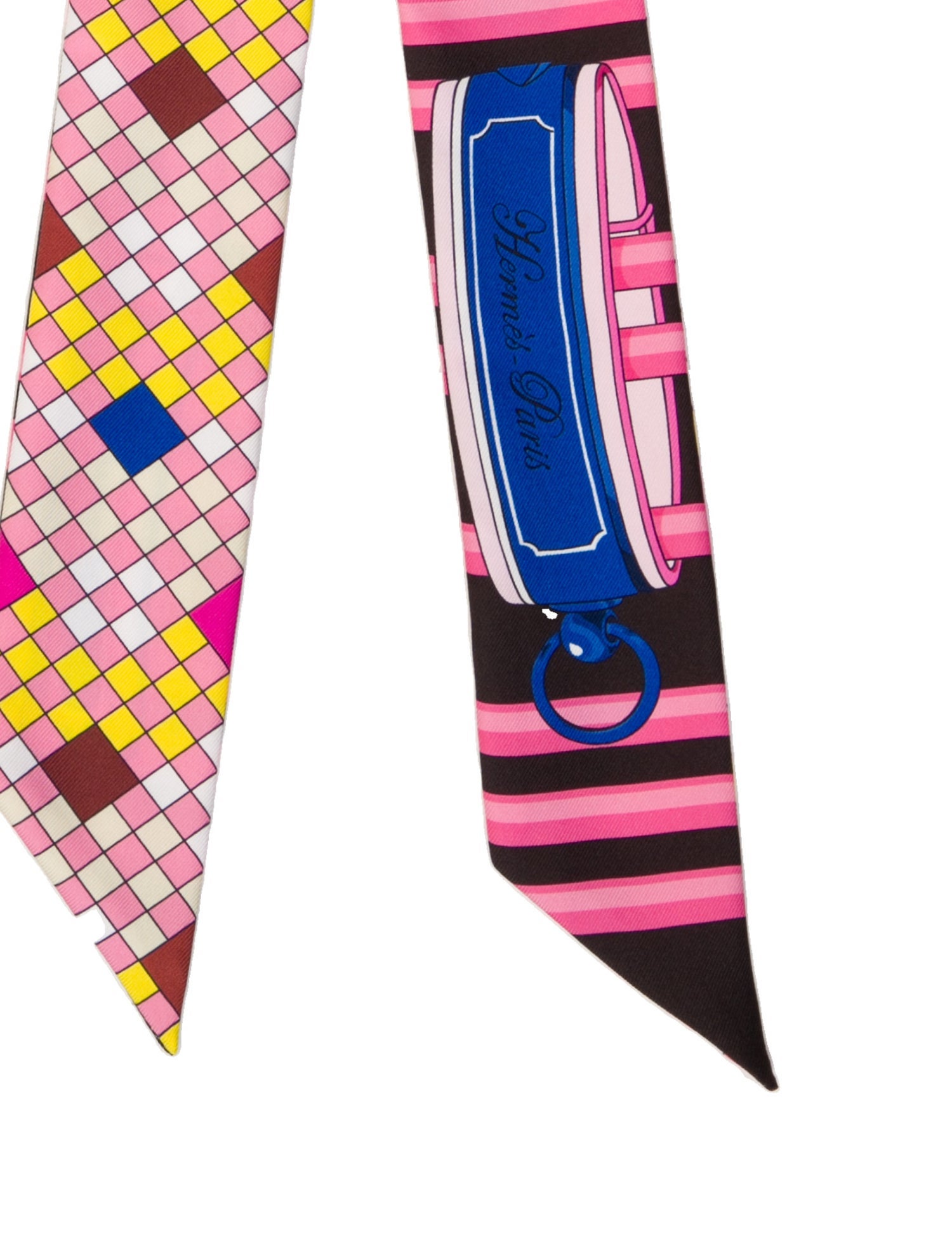 Hermès Colliers De Chiens Remix Silk Twilly Scarf