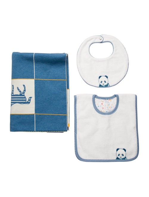 Hermès 3-Piece Cabriole Baby Bib and Blanket Set