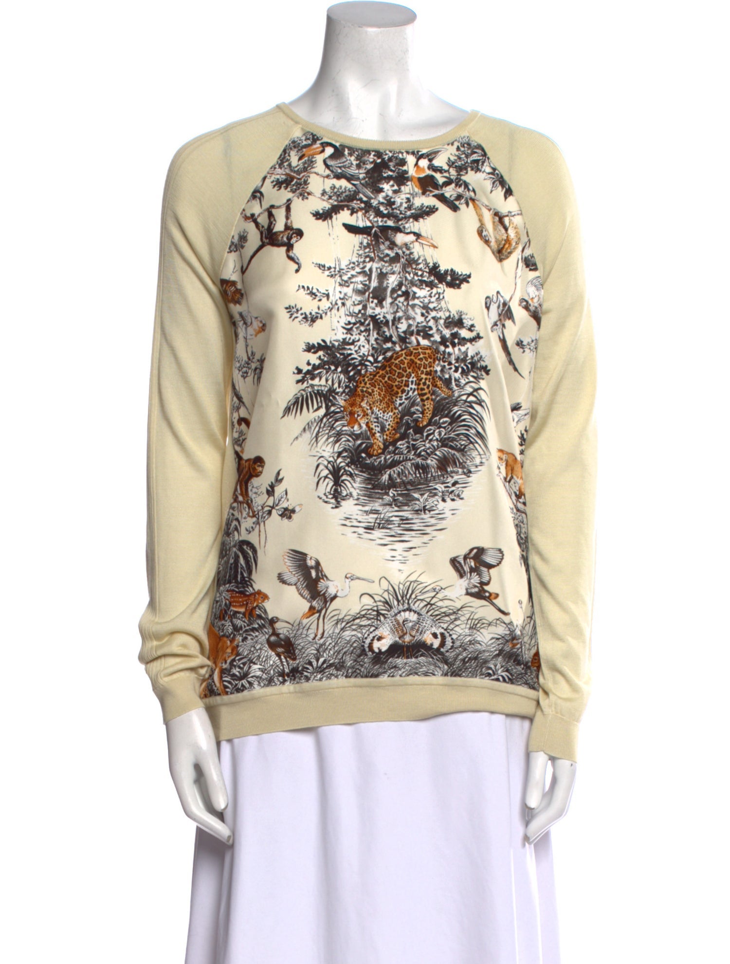 Hermès Silk Graphic Print Sweatshirt w/ Tags