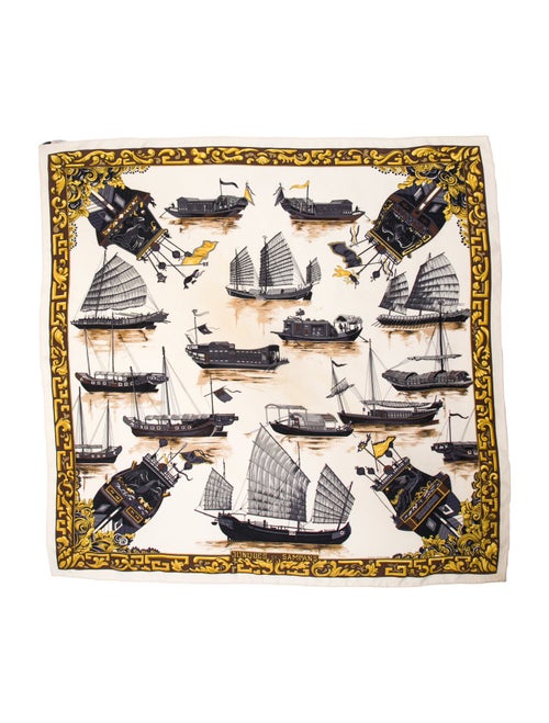 Hermès Jonques Et Sampans Silk Scarf