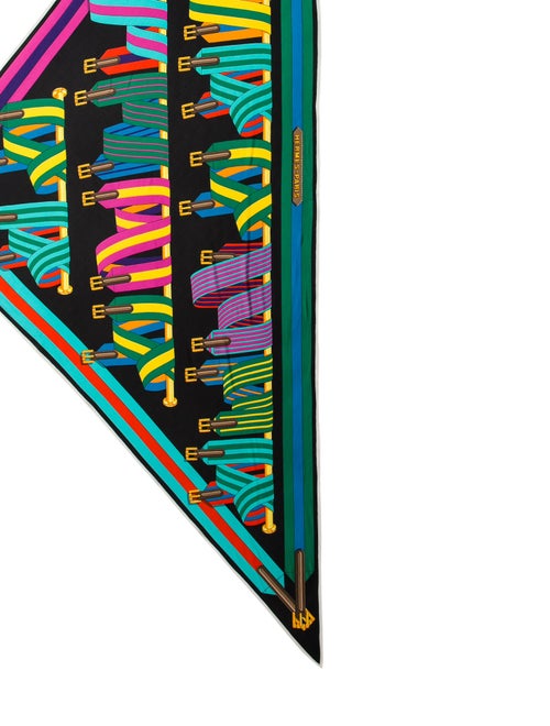 Hermès Les Sangles Jersey Silk Triangle Scarf