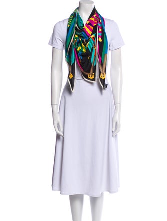 Hermès Les Sangles Jersey Silk Triangle Scarf