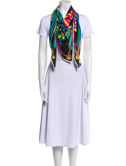 Hermès Les Sangles Jersey Silk Triangle Scarf