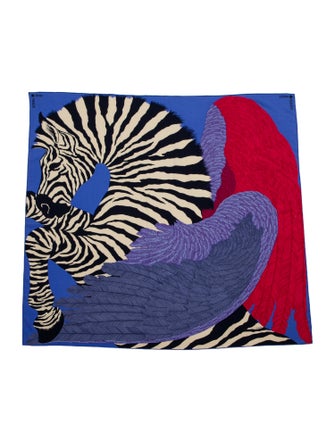 Hermès Zebra Pegasus Silk Shawl