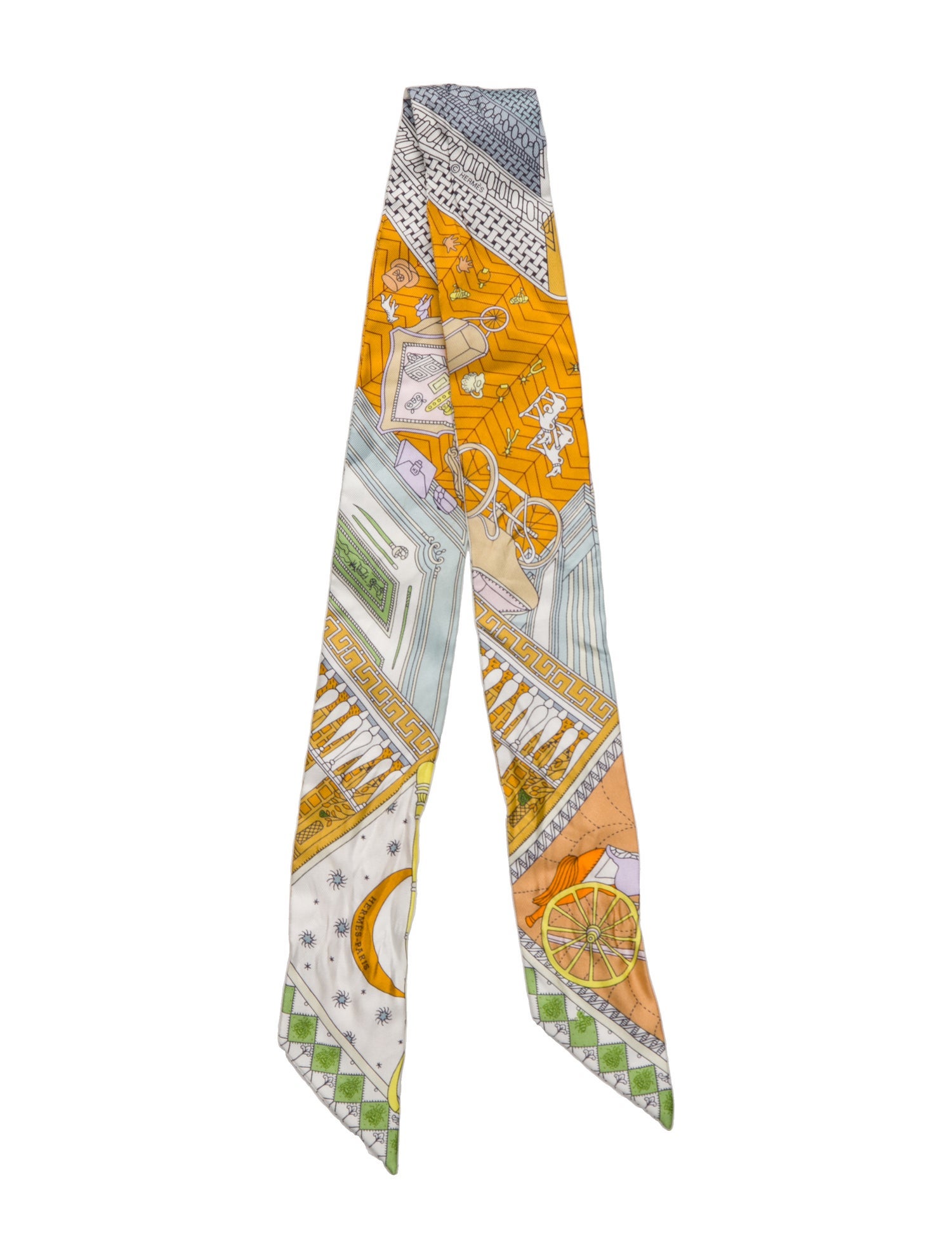 Hermès Objets de Curiosite Silk Twilly Scarf