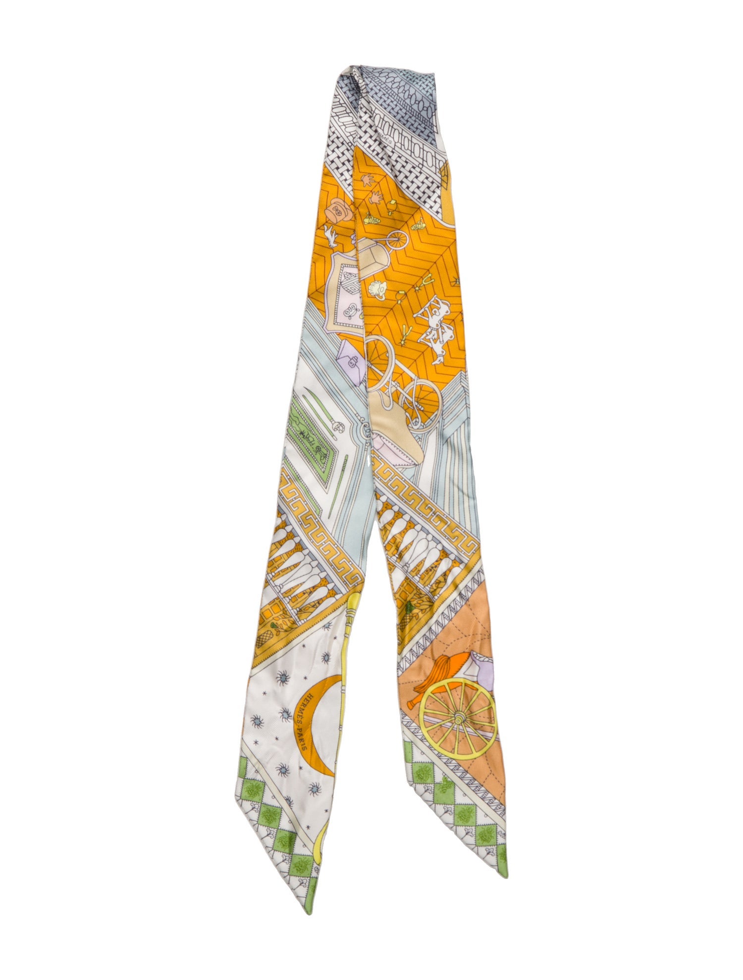 Hermès Objets de Curiosite Silk Twilly Scarf