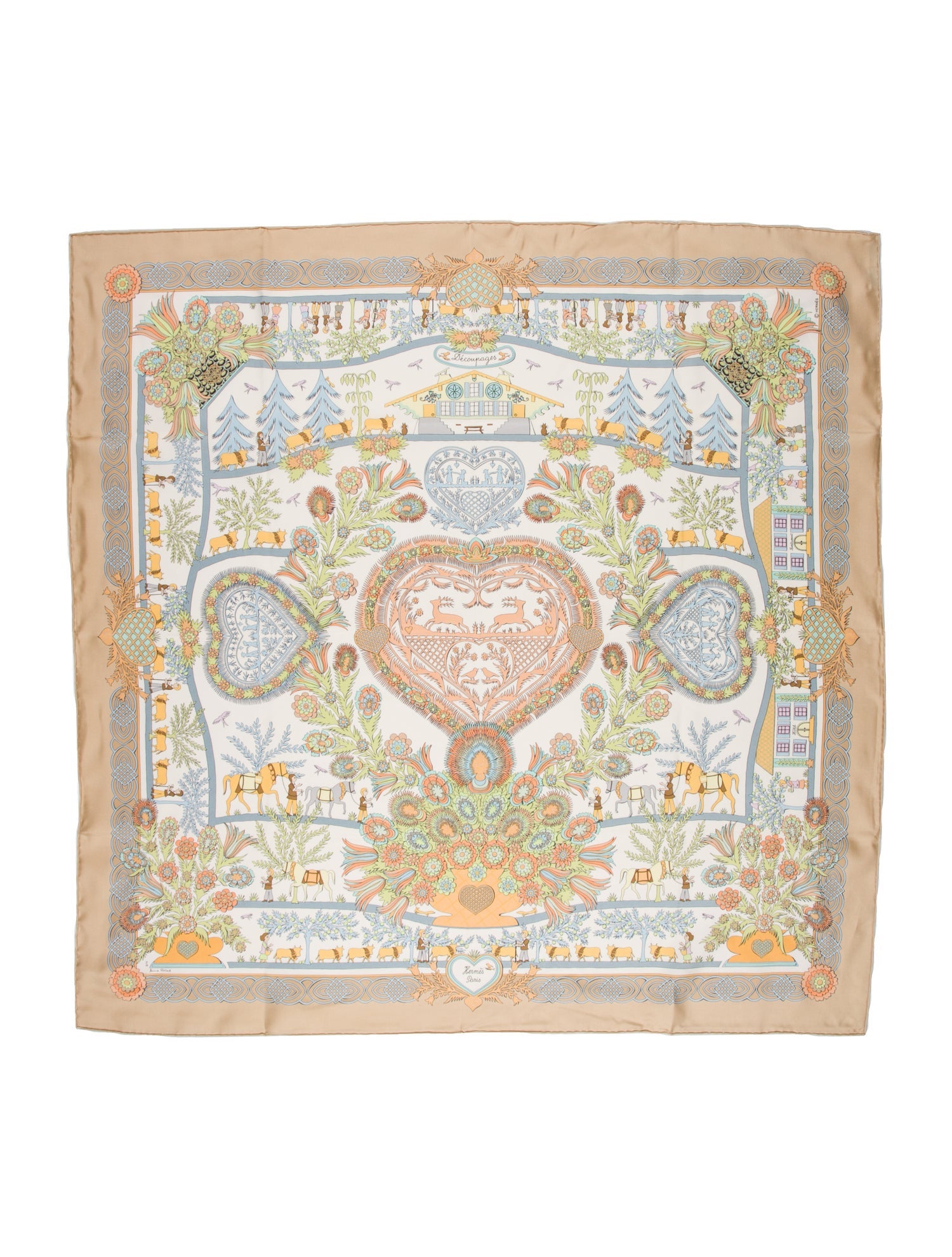 Hermès Découpages Silk Scarf