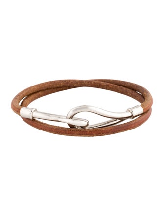 Hermès Leather Double Hook Wrap Bracelet