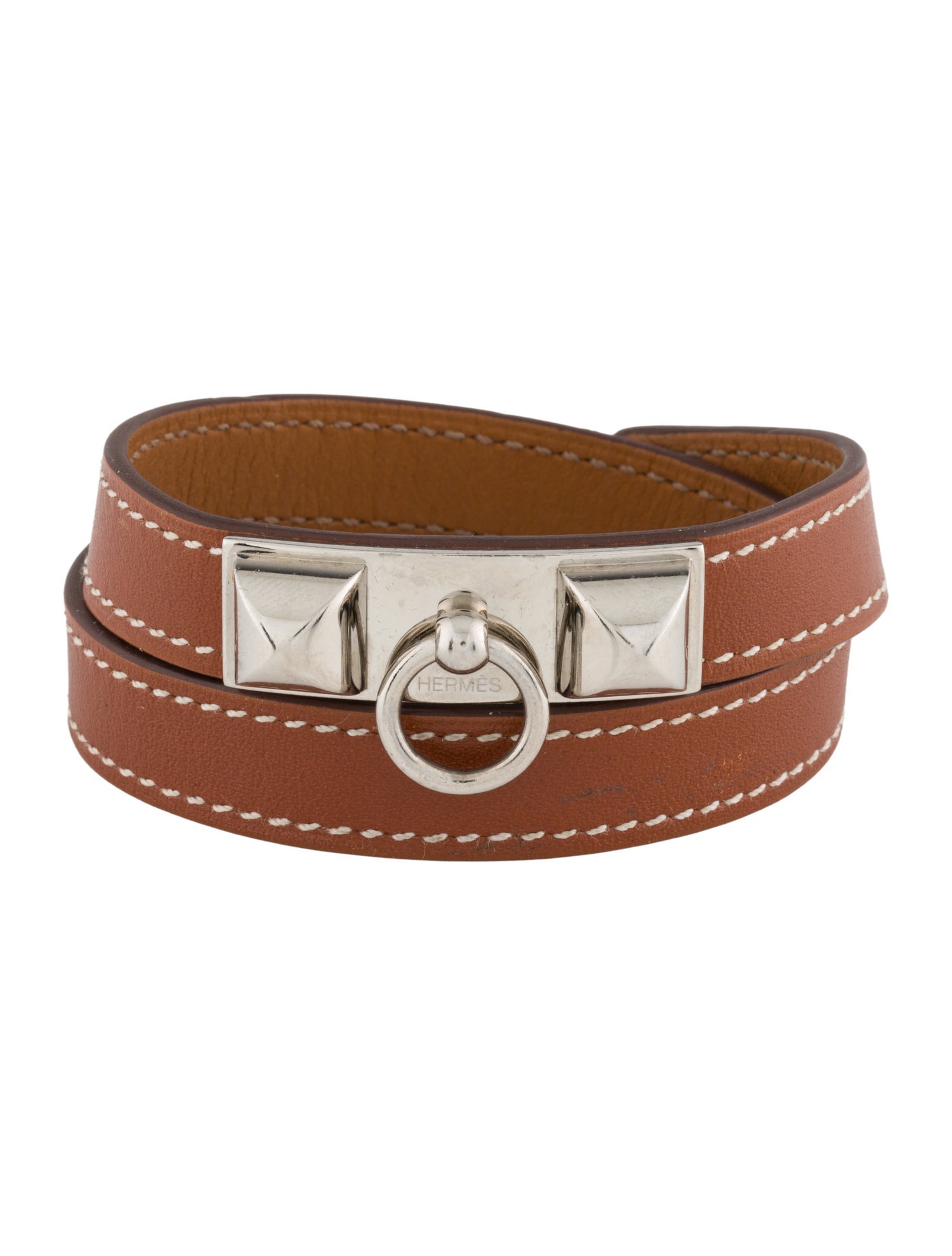 Hermès Leather Rivale Double Tour Wrap Bracelet