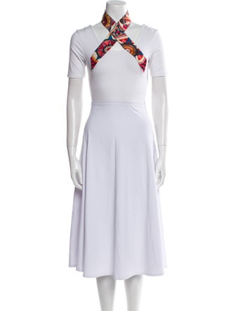 Hermès Rose de Compas Silk Twilly Scarf