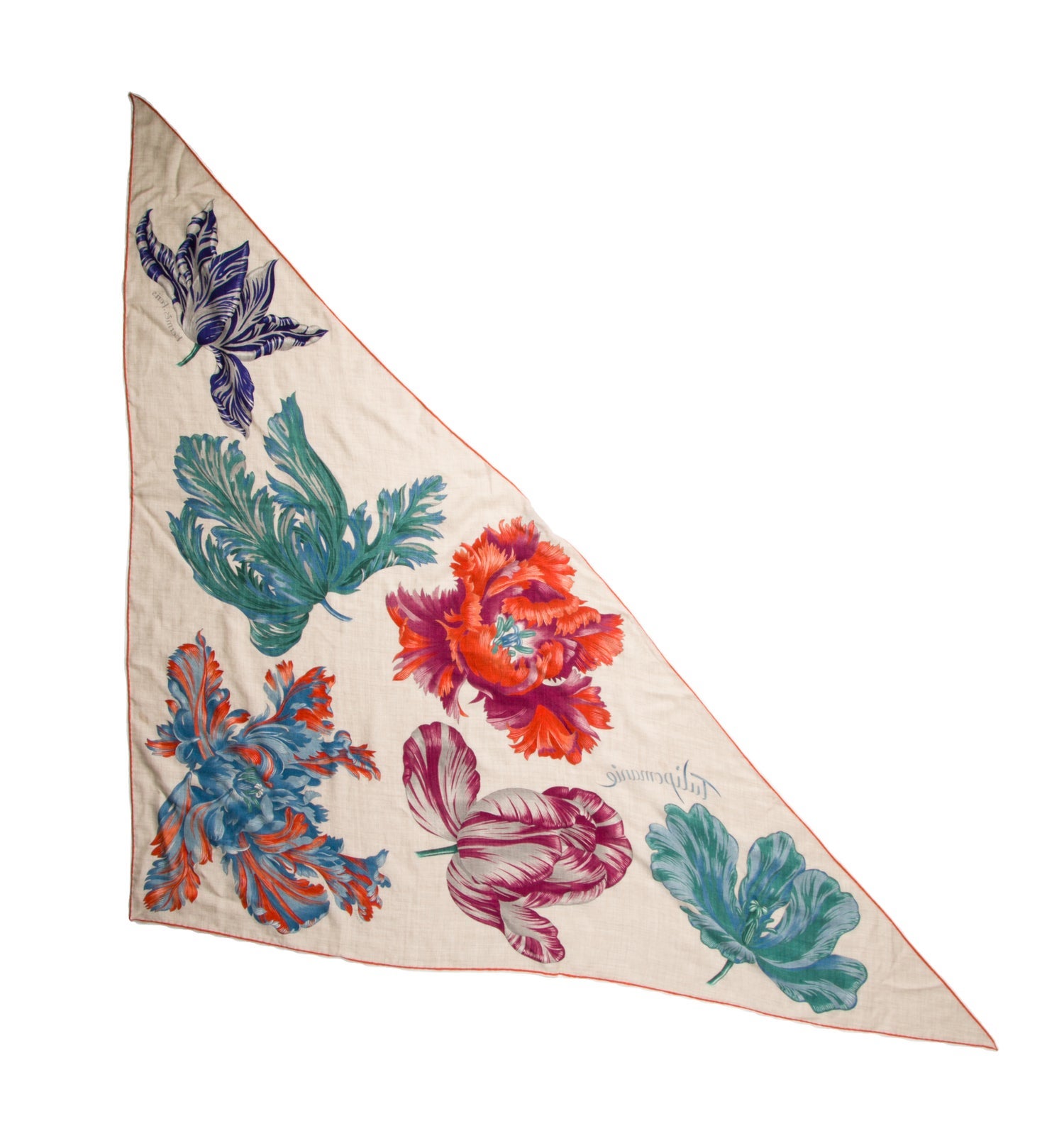 Hermès Tulipomanie Cashmere Triangle Scarf