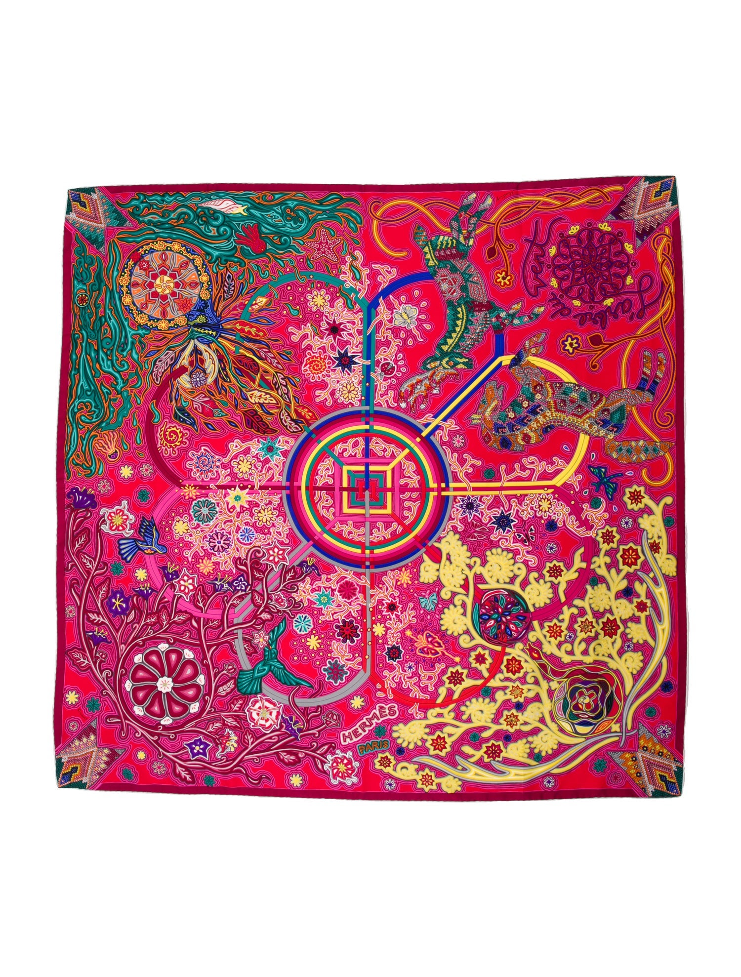 Hermès L'Arbre du Vent Silk Scarf