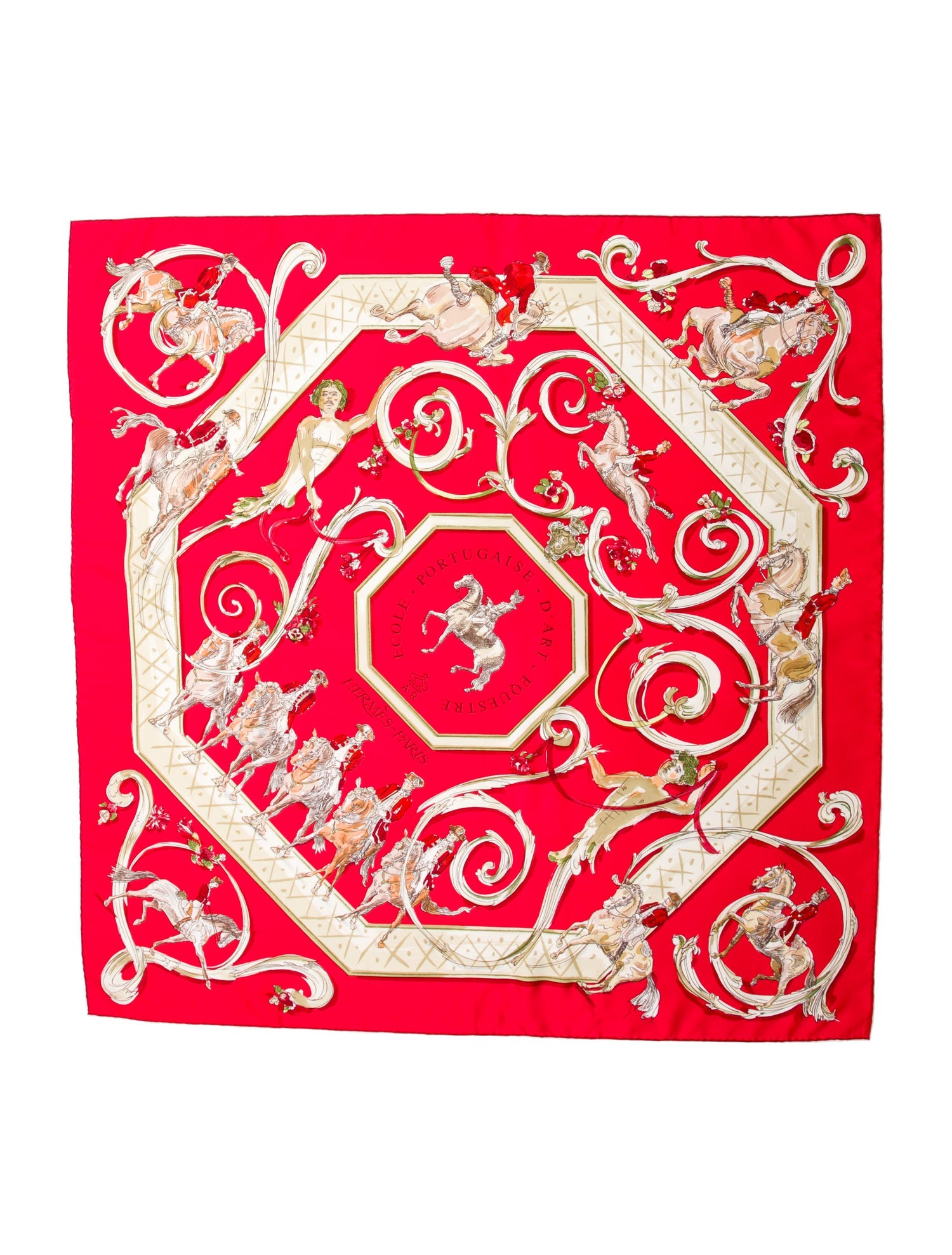 Hermès Ecole Portugaise d'Art Equestre Silk Scarf