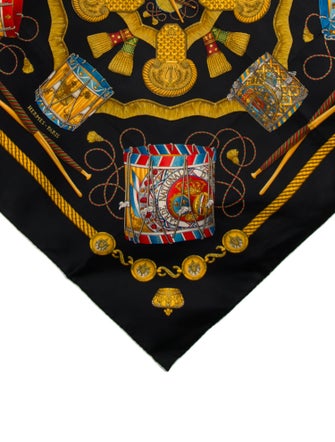 Hermès Les Tambours Silk Scarf