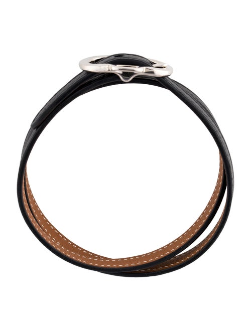 Hermès Leather Swift Boucleries Triple Tour Wrap Bracelet