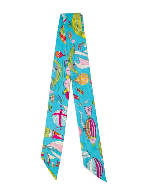 Hermès Les Folies du Ciel Silk Twilly Scarf