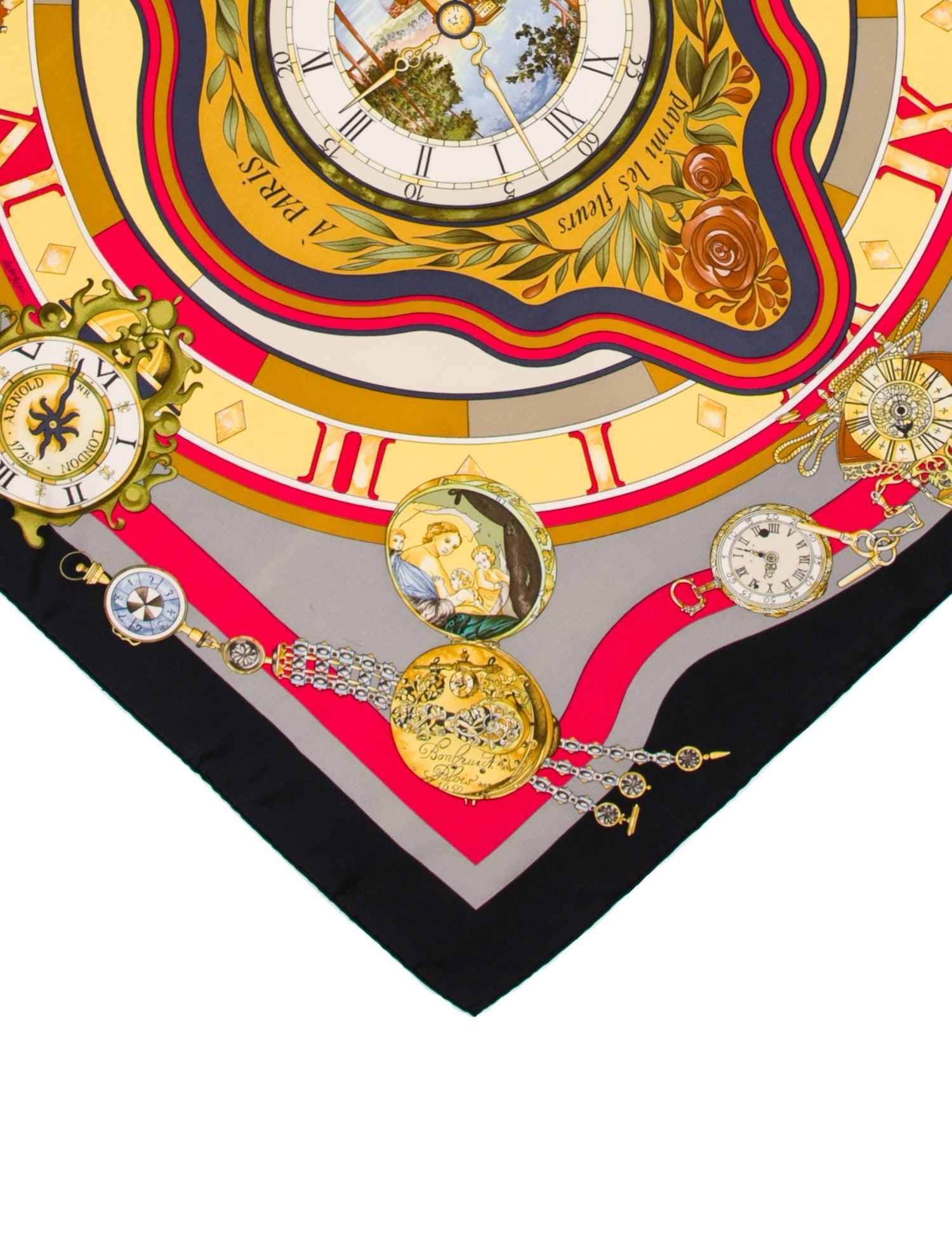 Hermès Parmi Les Fleurs Je Compte Les Heures Silk Scarf