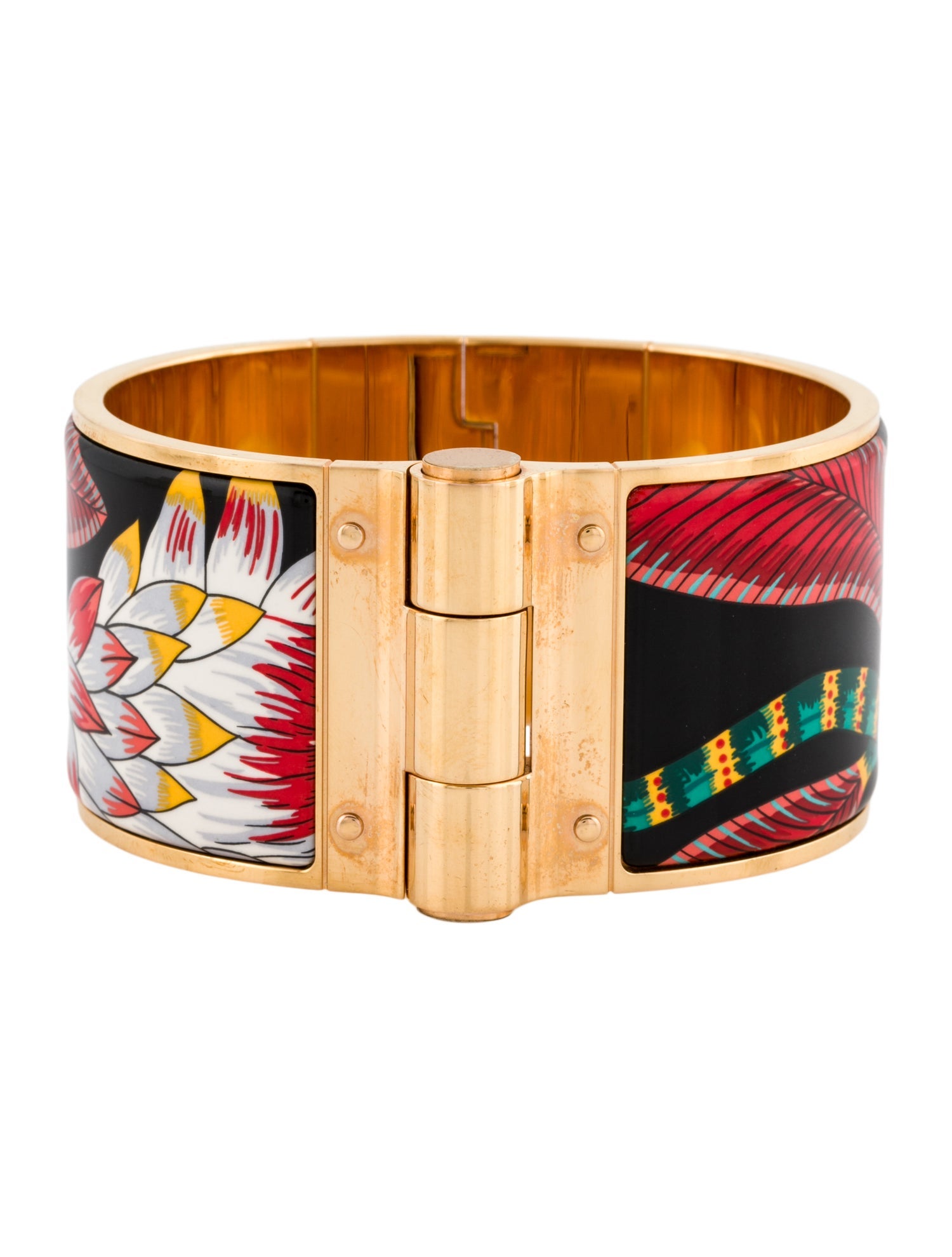 Hermès Hinged Extra Wide Enamel Savana Dance Bracelet