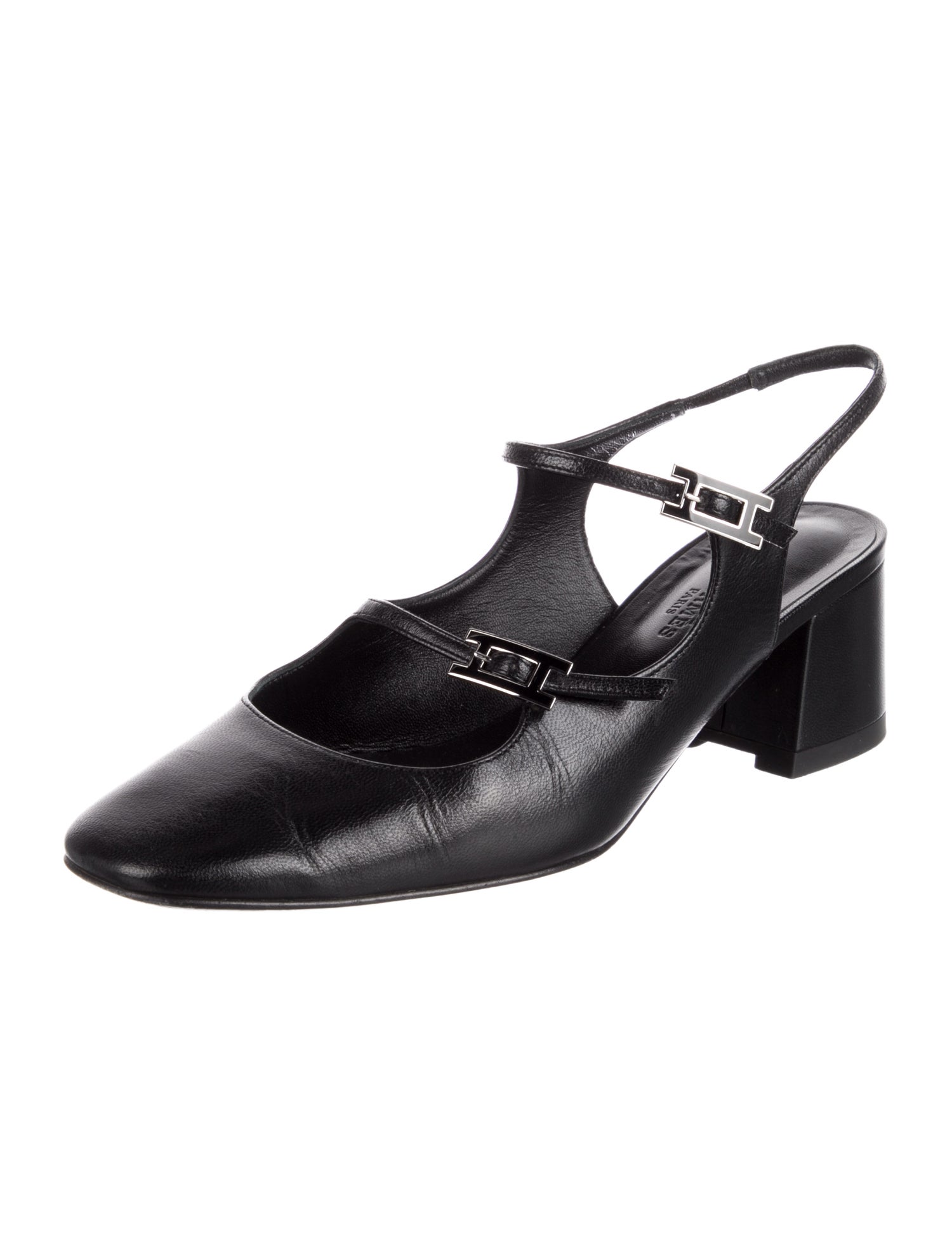 Hermès Jackie 50 Leather Slingback Pumps