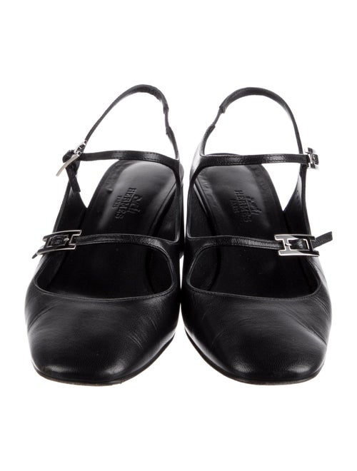 Hermès Jackie 50 Leather Slingback Pumps
