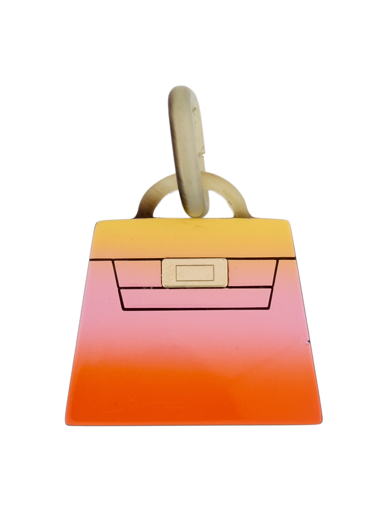 Hermès Lacquered Horn Amulette Kelly Pendant