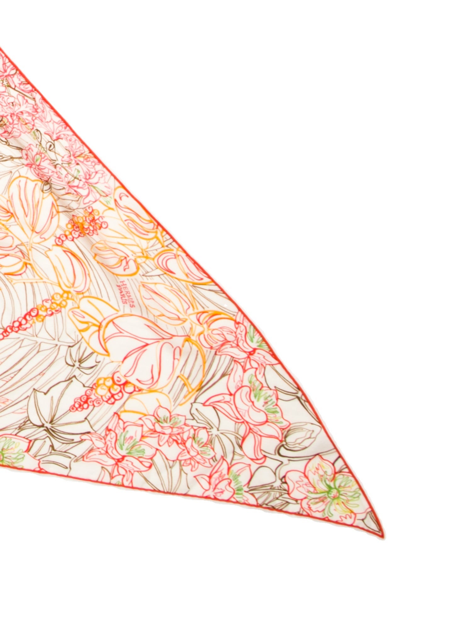 Hermès Flamingo Party Coloriage Cashmere Triangle Scarf