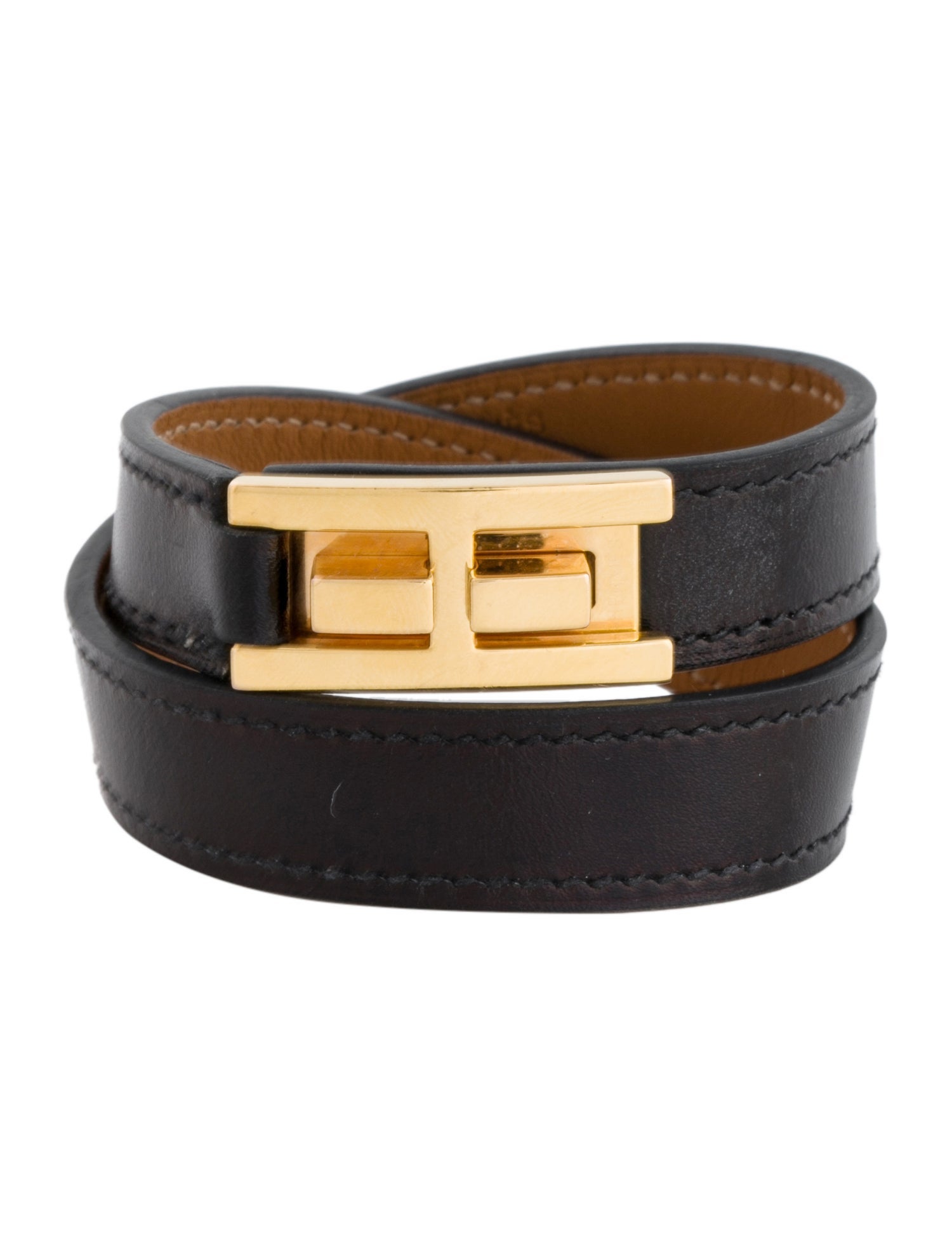 Hermès Leather Drag Double Tour Bracelet