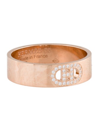 Hermès 18K Diamond H d'Ancre Ring, Small Model