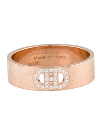 Hermès 18K Diamond H d'Ancre Ring, Small Model
