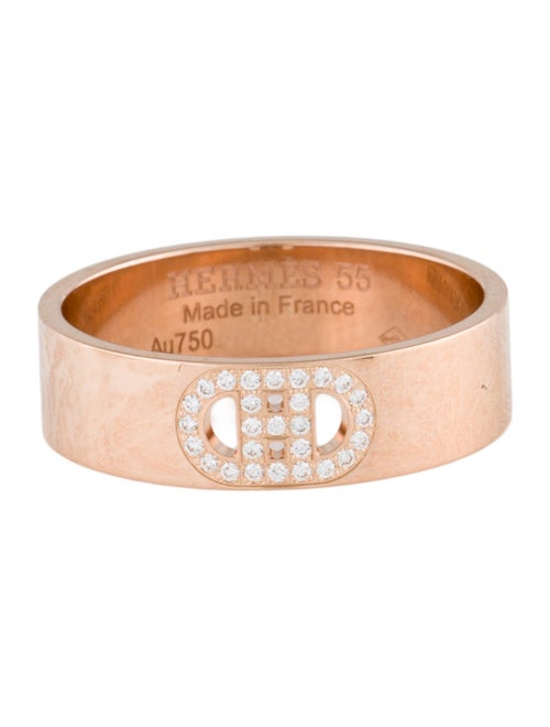 Hermès 18K Diamond H d'Ancre Ring, Small Model