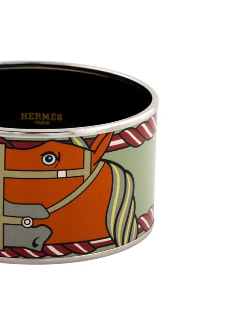 Hermès Extra Wide Enamel Bangle Bracelet